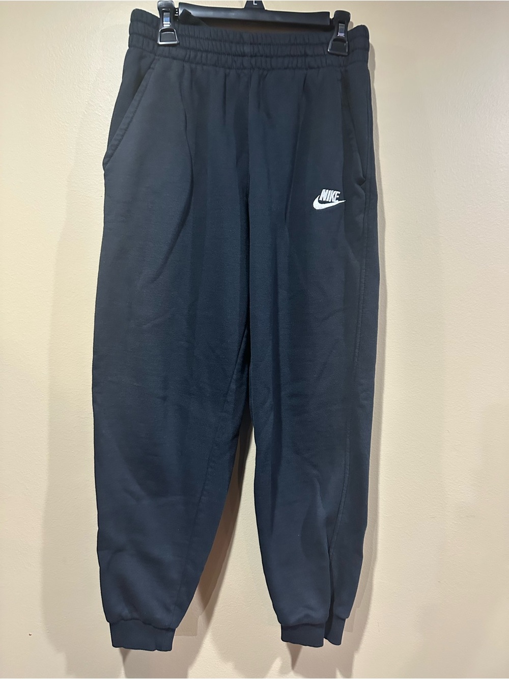Nike Kids Black Jogger Sweatpants with White Logo
